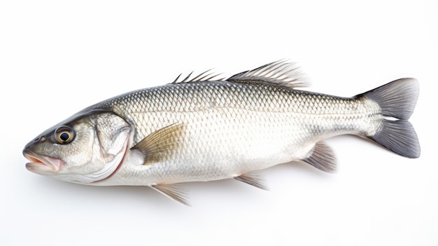 Um peixe de barro fresco isolado em fundo branco