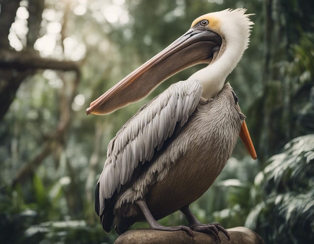 Foto um pelicano na selva