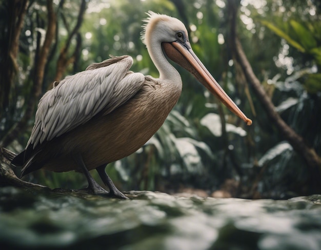 Foto um pelicano na selva