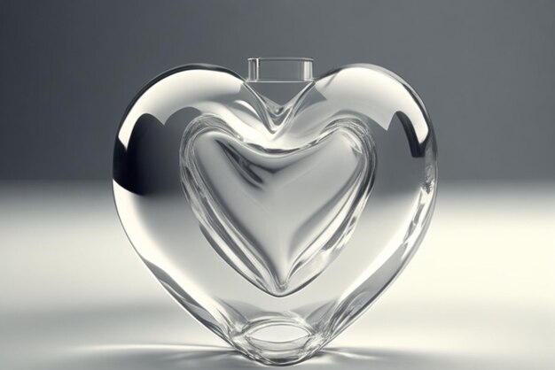 Um pequeno coração de vidro simbolizando a fragilidade e transparência dos sentimentos Imagem sem fundo