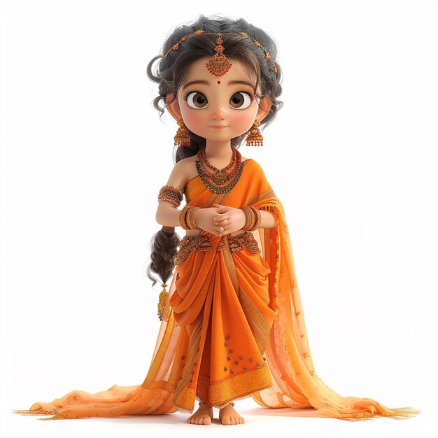 Foto um personagem clássico de uma menina chibi indiana.