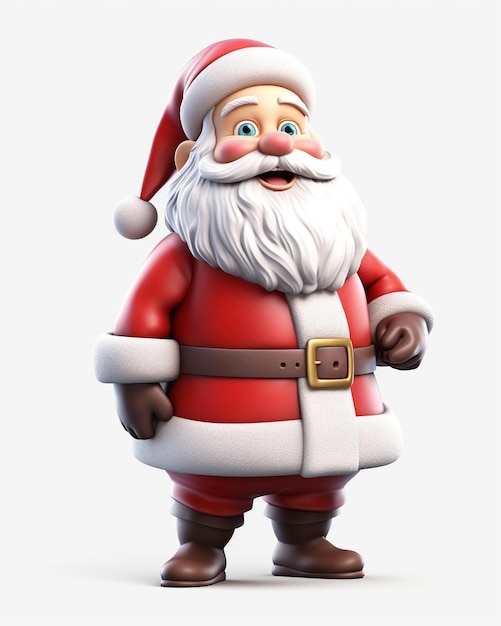 Um personagem de desenho animado 3D de Papai Noel espalhando alegria generativa ai