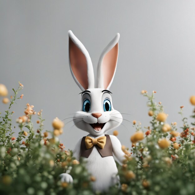 Um personagem de desenho animado Bugs Bunny fundo branco