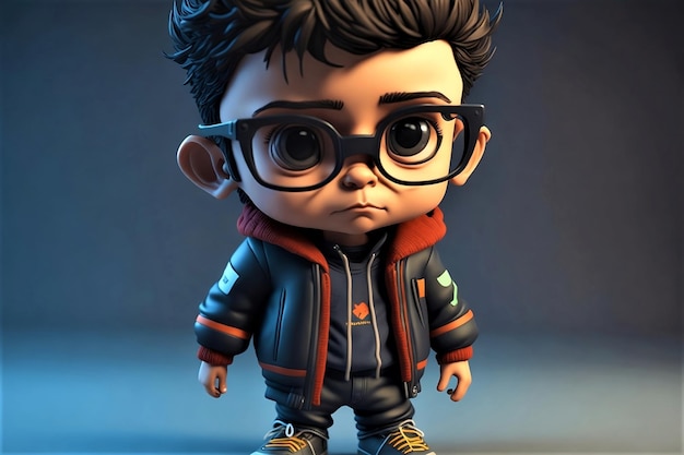 um personagem de desenho animado com óculos e uma jaqueta que diz "a palavra"