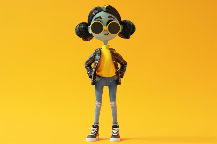 Foto um personagem de desenho animado com um par de óculos de sol