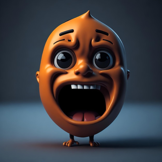 Um personagem de desenho animado com um rosto que tem uma boca grande e uma boca grande.