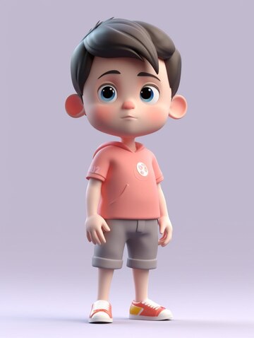 Um personagem de anime fofo com uma camisa rosa que diz eu te amo