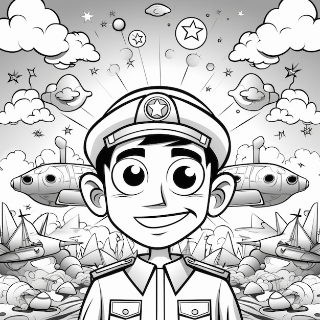 Um personagem de desenho animado com uma placa que diz "polícia".