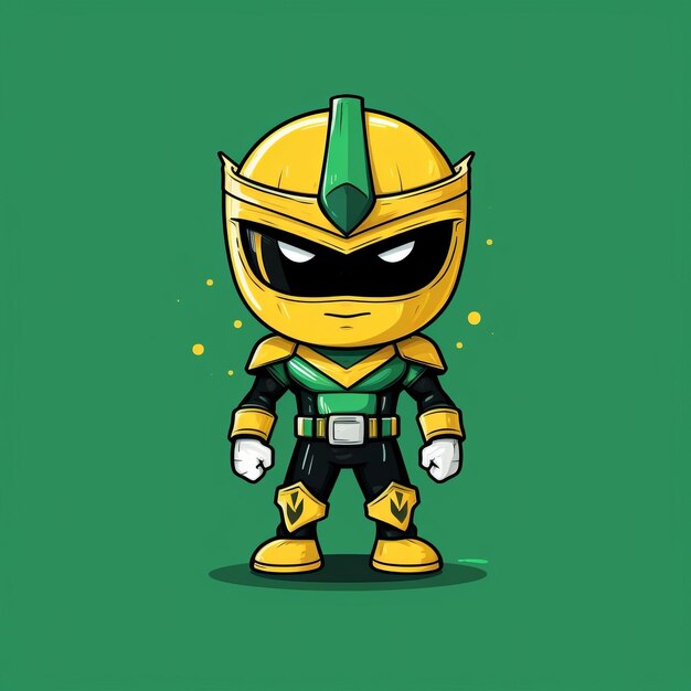 Um personagem de desenho animado de um guerreiro ninja amarelo