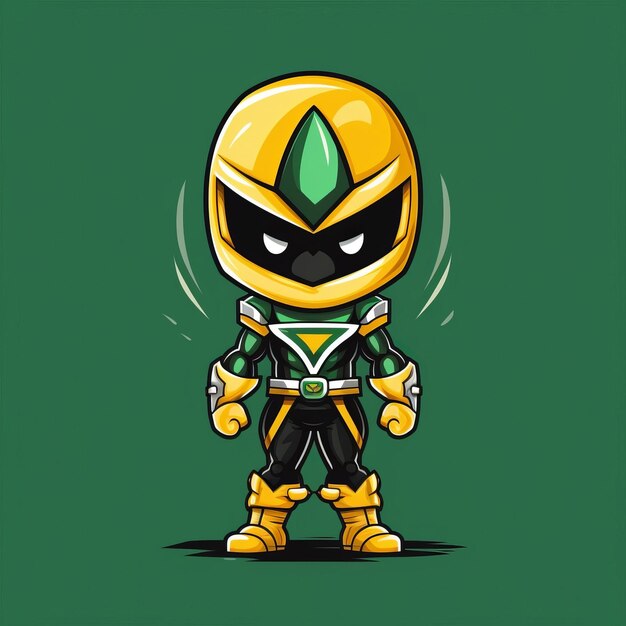 Um personagem de desenho animado de um guerreiro ninja amarelo