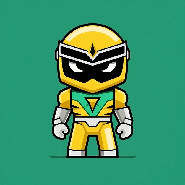 Um personagem de desenho animado de um guerreiro ninja amarelo