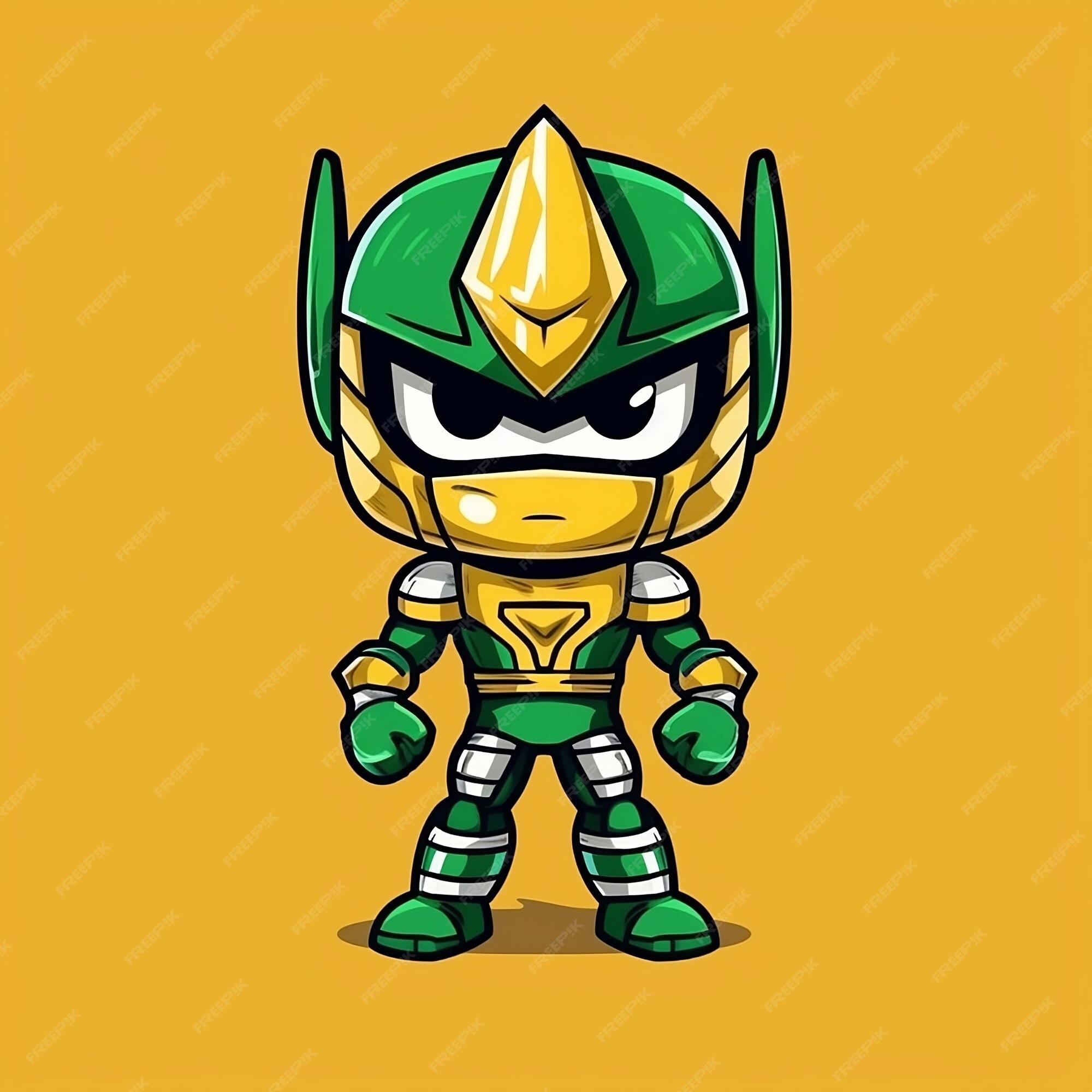 Um personagem de desenho animado de um guerreiro ninja verde