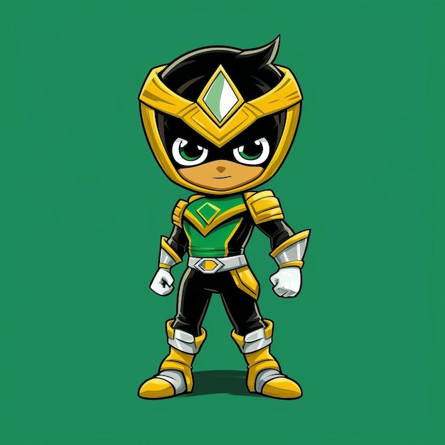 Um personagem de desenho animado de um guerreiro ninja verde