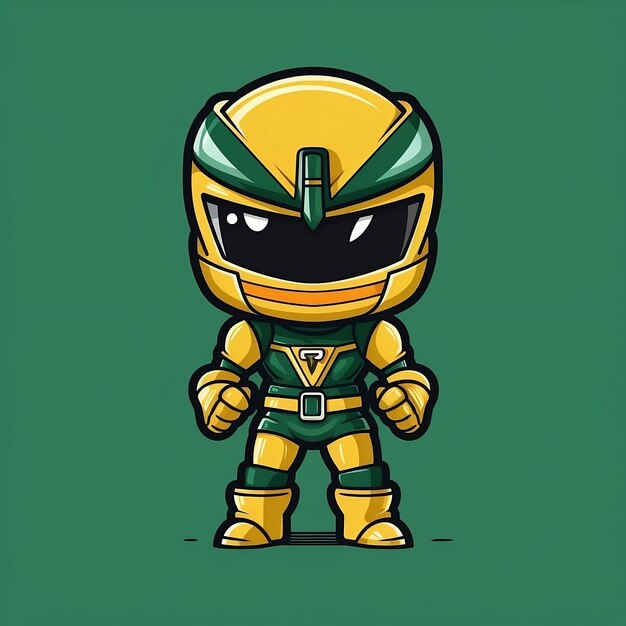 Um personagem de desenho animado de um ninja verde e amarelo