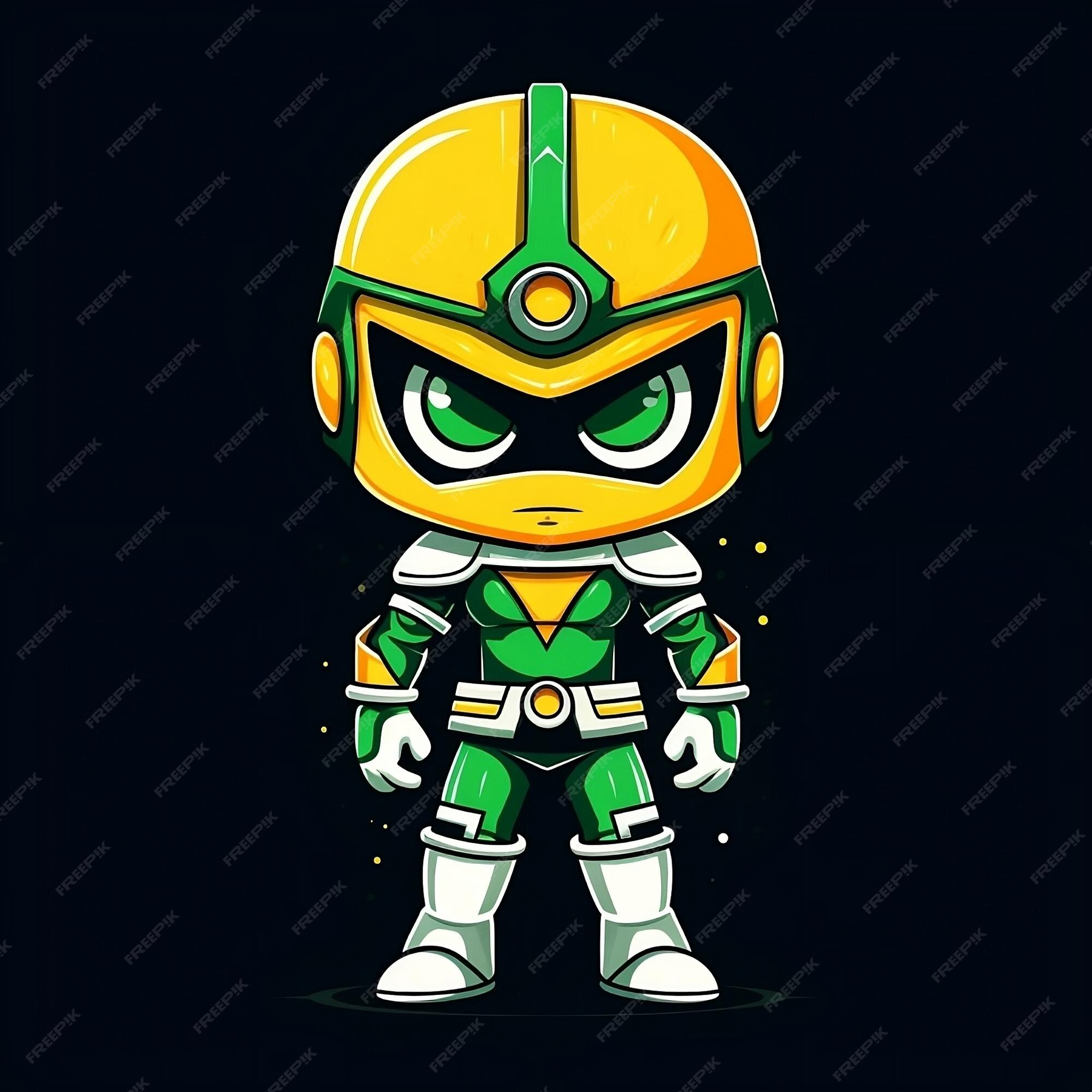 Um personagem de desenho animado de um guerreiro ninja verde