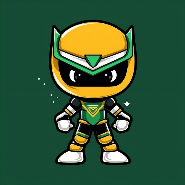 Um personagem de desenho animado de um guerreiro ninja verde