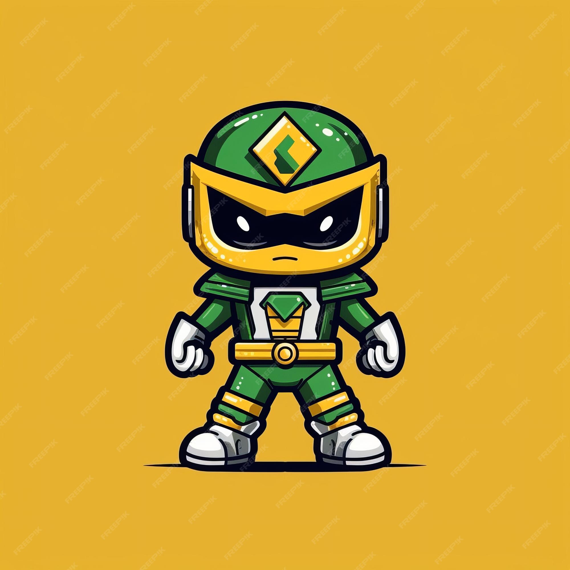 Um personagem de desenho animado de um guerreiro ninja verde