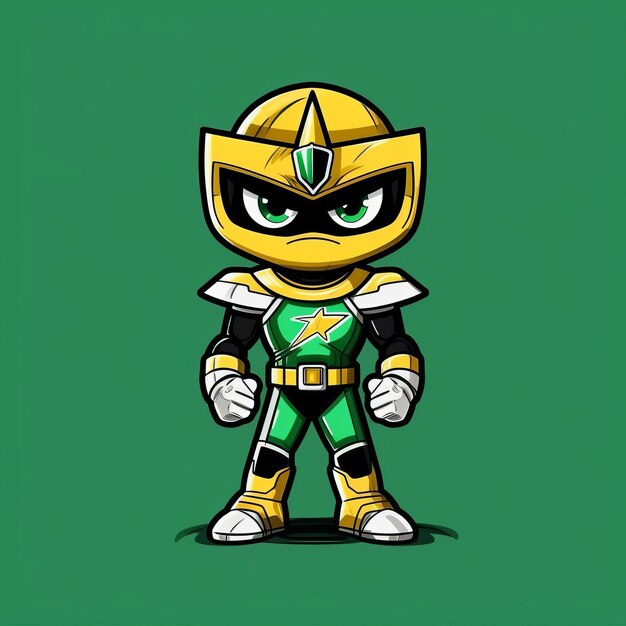 Um personagem de desenho animado de um guerreiro ninja verde