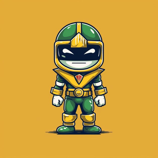 Um personagem de desenho animado de um guerreiro ninja verde