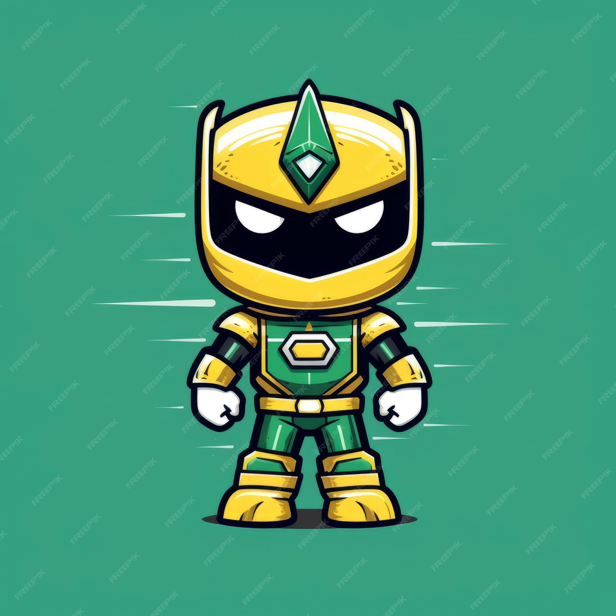 Um personagem de desenho animado de um guerreiro ninja verde