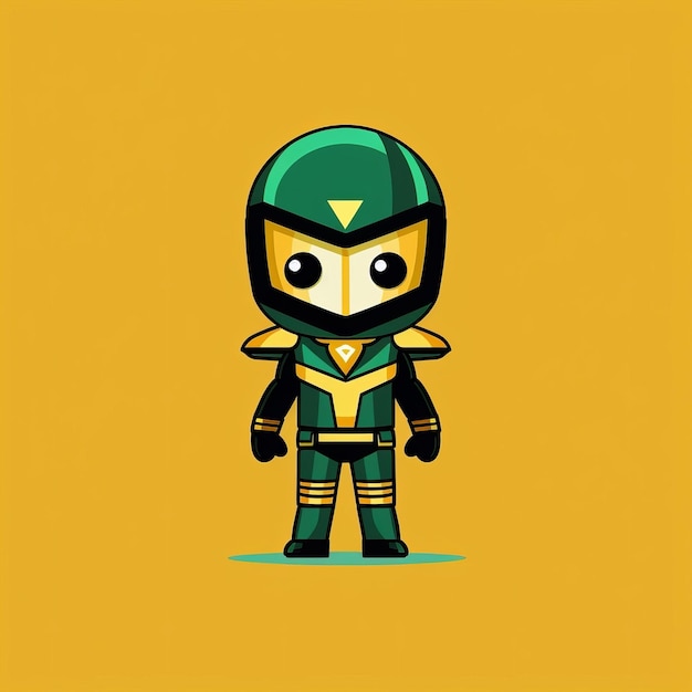 Um personagem de desenho animado de um ninja verde e amarelo