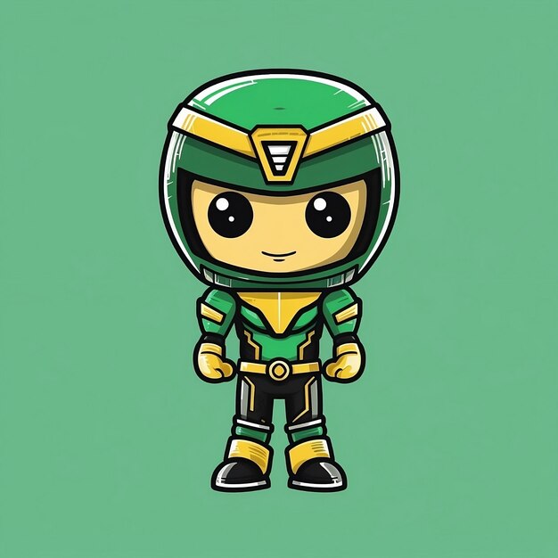 Um personagem de desenho animado de um ninja verde e amarelo