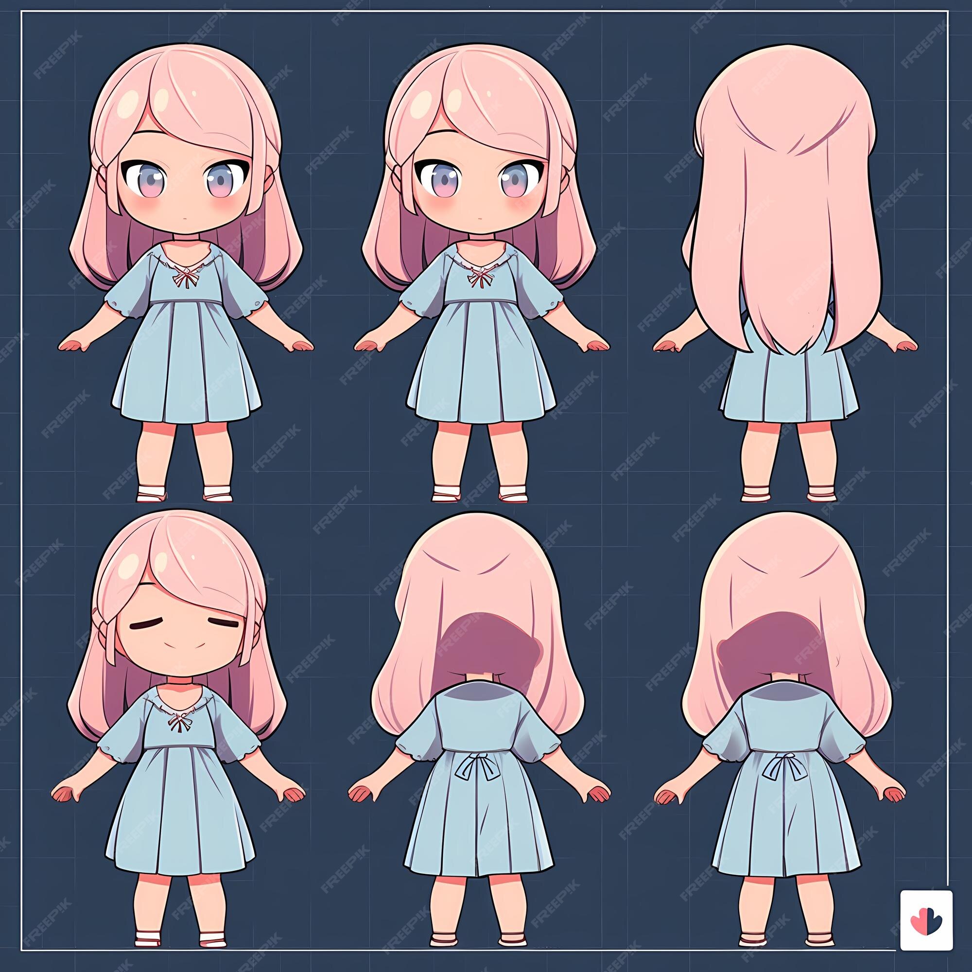 Personagem - Desenho Animado - Menina Cabelos Compridos 07 Modelo