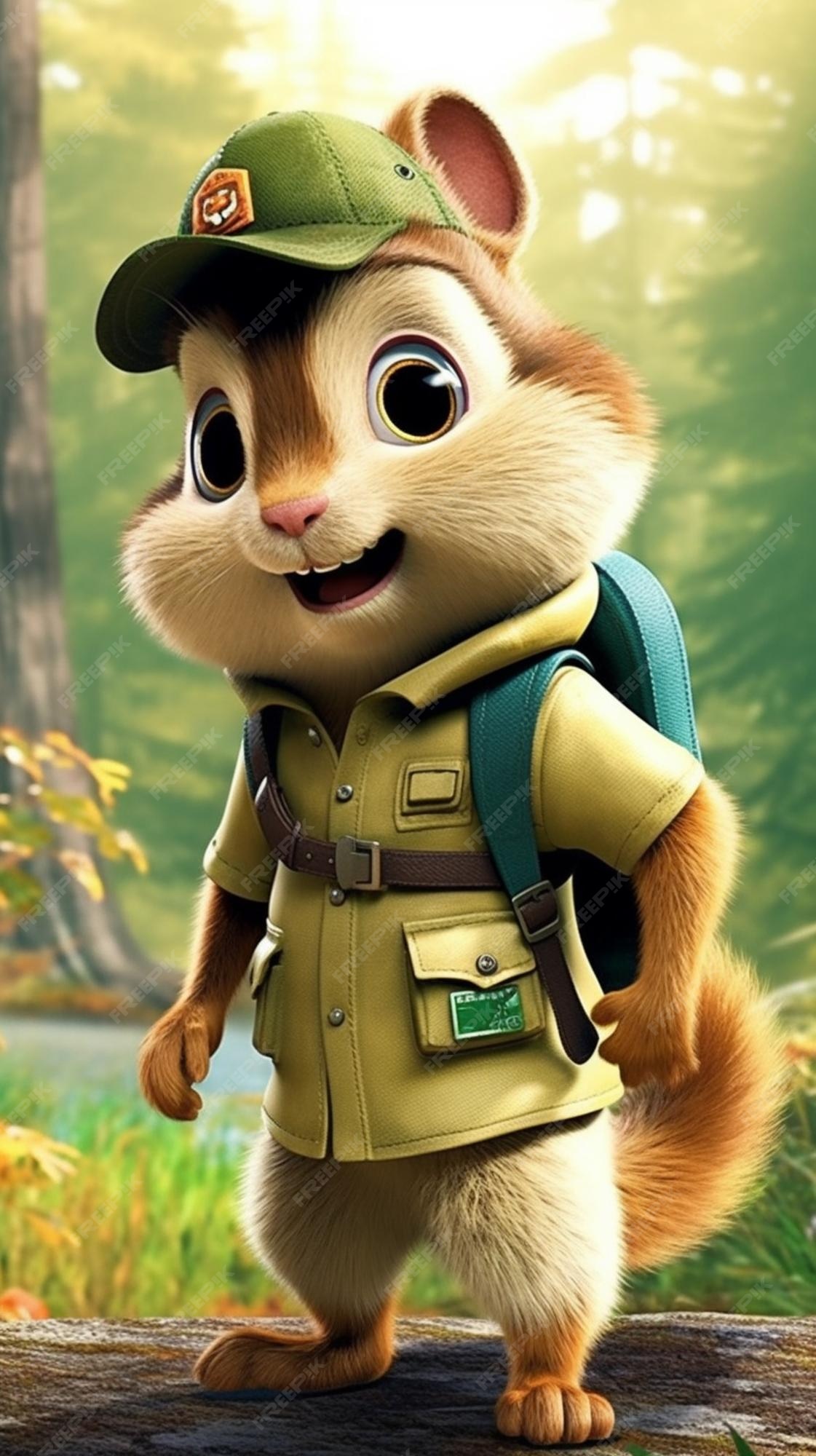 Um personagem de desenho animado do filme alvin e os esquilos