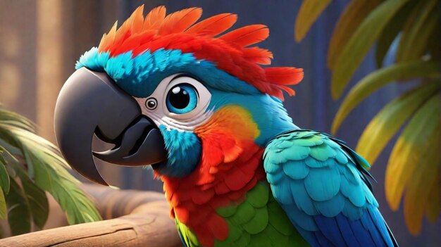 Um personagem de desenho animado papagaio