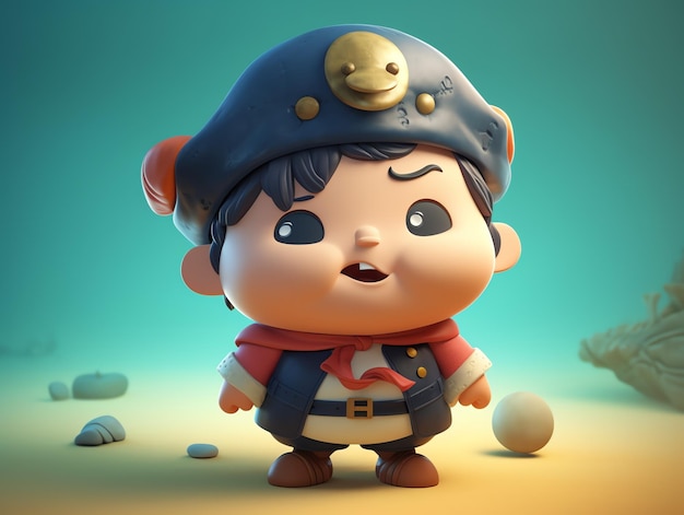 Um personagem de desenho animado que tem um rosto que diz 'eu sou um pirata'