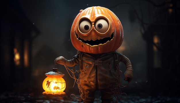 Um personagem de Halloween como um personagem da Pixar Detalhe épico Cinematográfico