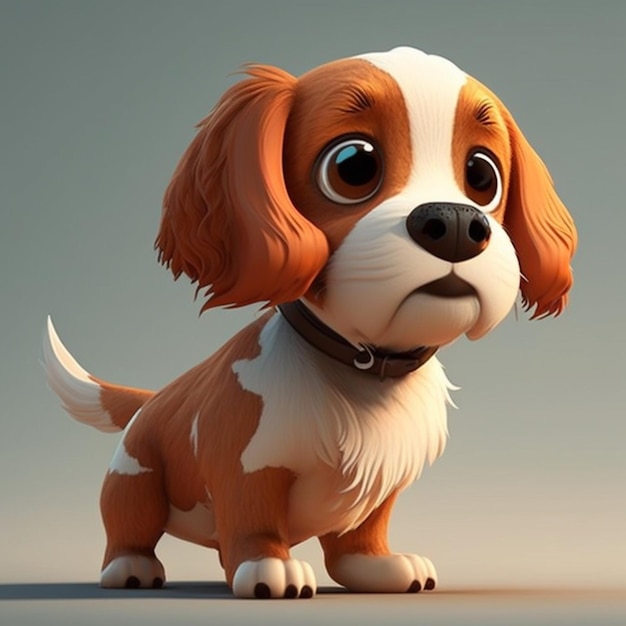 Um personagem fofo de cachorro de desenho animado Ai generative