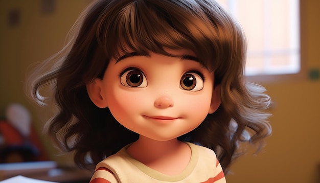 um personagem infantil muito fofo animação estilo pixar