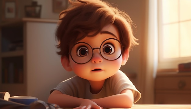 um personagem infantil muito fofo animação estilo pixar