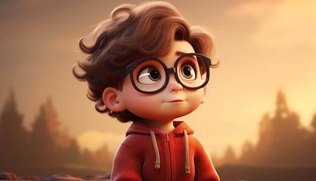 Foto um personagem infantil muito fofo animação estilo pixar