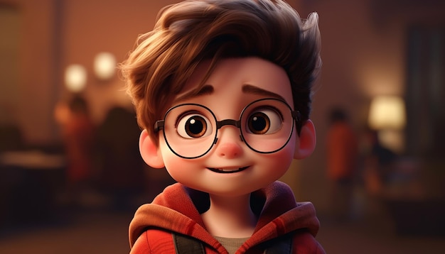 Foto um personagem infantil muito fofo animação estilo pixar