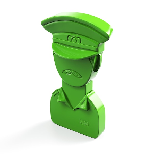 Um personagem renderizado em 3D feito para videogames Um soldado ou guerreiro de comando com uma arma Atirador do deserto