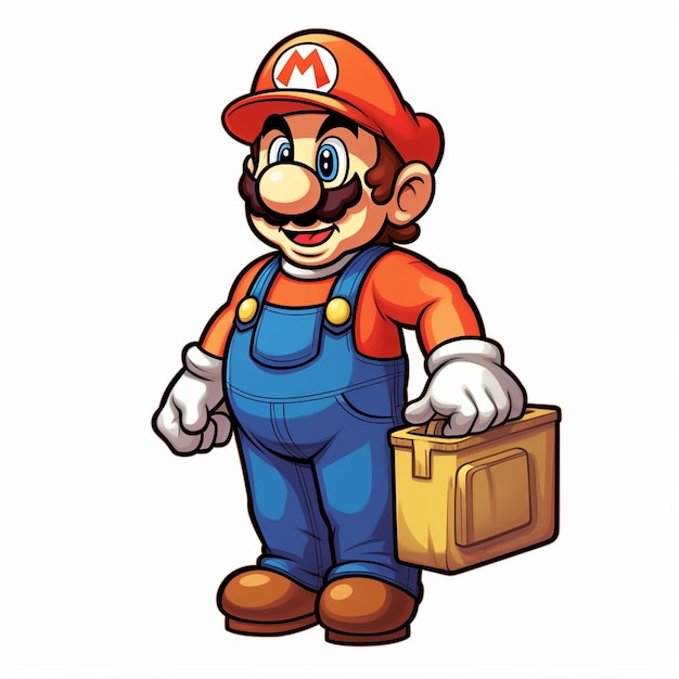 Um personagem super mario de ilustração 3d