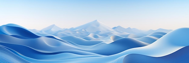 Um pico de montanha azul e abstrato