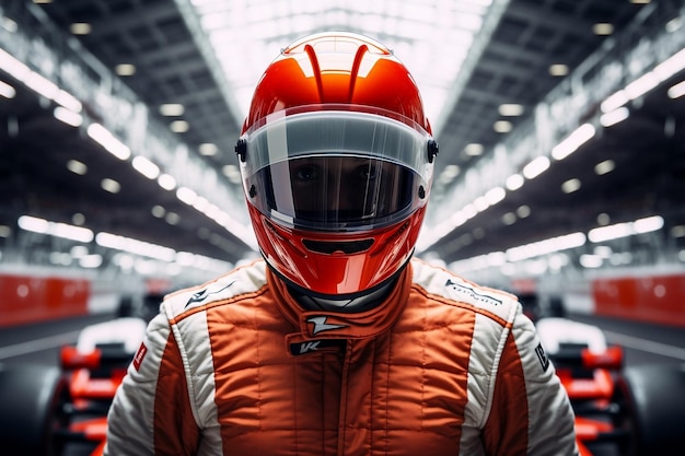 Um piloto de Fórmula 1 aguarda o início da corrida IA generativa