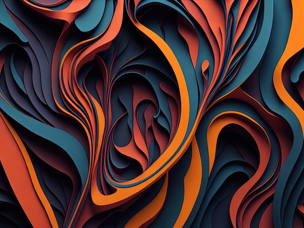 Um plano de fundo com formas abstratas vívidas com AI Generative curvo sutil