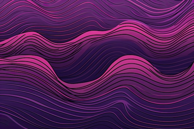 Um plano de fundo de um padrão ondulado roxo e rosa perfeito para uso como pano de fundo abstrato Generative AI