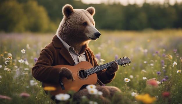 Foto um poeta urso antropomórfico