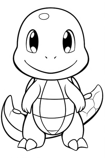 Um pokémon de desenho animado para colorir páginas generativas ai