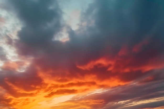 Foto um pôr-do-sol com nuvens e o sol a pôr-se atrás dele