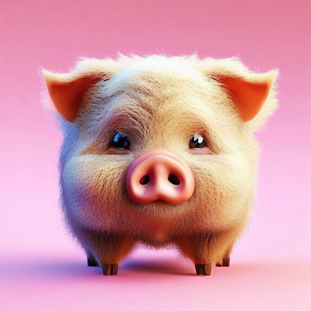 Um porco com um fundo rosa e a palavra porco nele