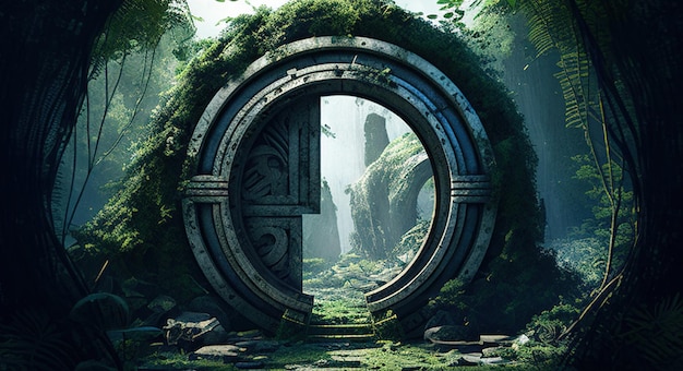 Um portal de fantasia na selva