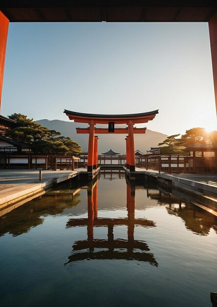 um portão torii na entrada de um santuário