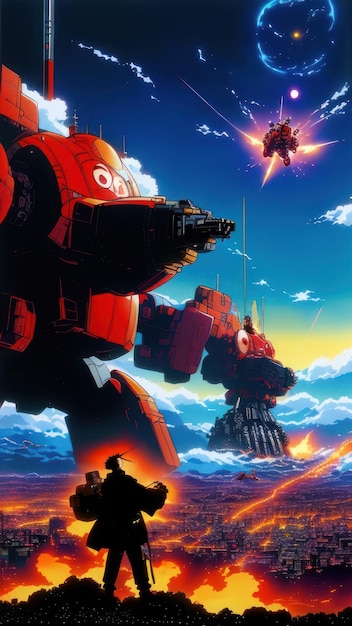 Um pôster do filme ghibli gundam.