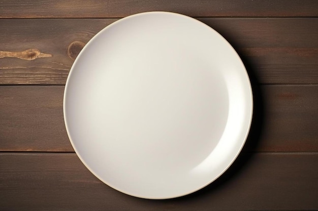 Um prato branco com um oval branco no topo.